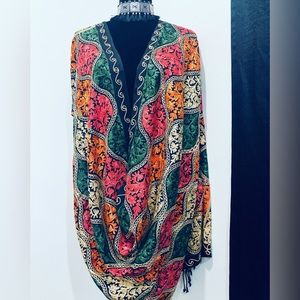 Brand new heavy embroidered wool Kashmiri shawl